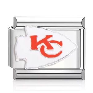 KC Chiefs Silver Italian Charm - Football - NEW